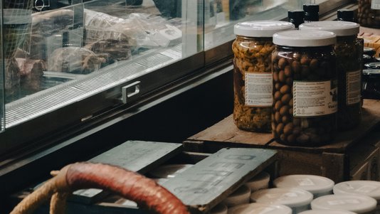 deli counter display in convenience store or supermarket